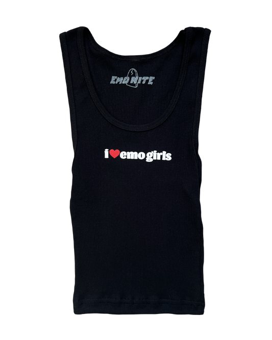 I Heart Emo Girls Womens Tank (Black)