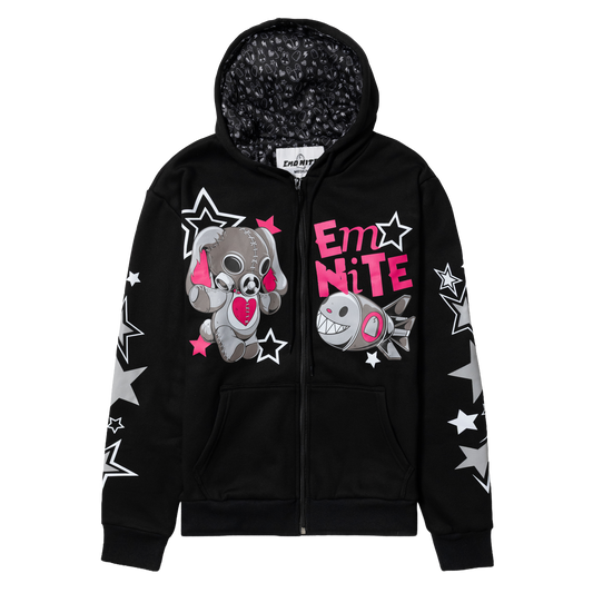 Bunny Bomb Zip Up Liner Hoodie