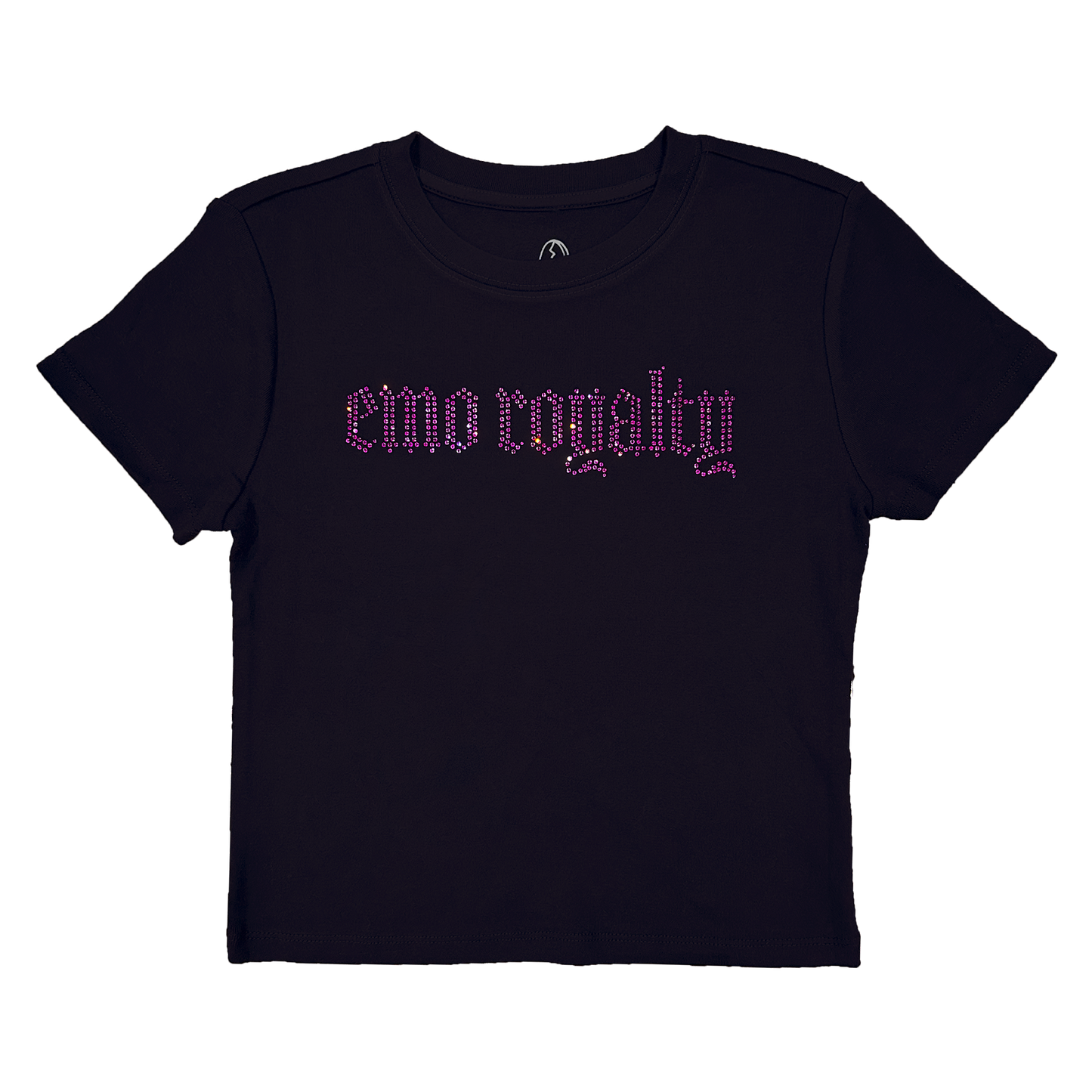 Emo Royalty Rhinestone Baby Tee - Black