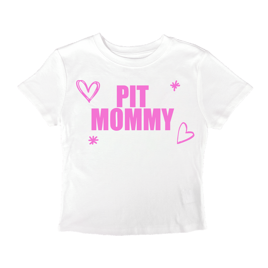 Pit Mommy Baby Tee - White